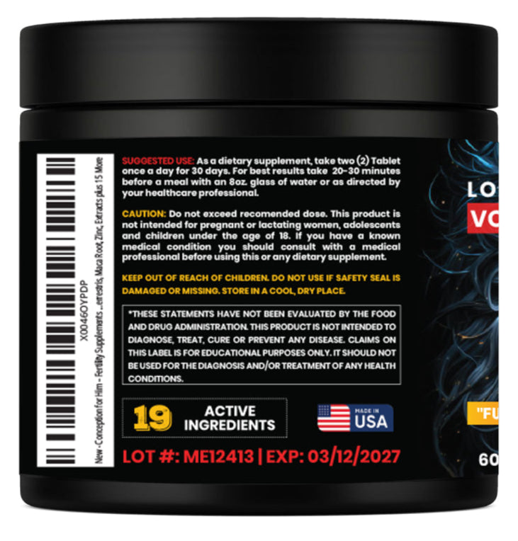 Load Surge Formula - Semen Volume/Taste Booster - Fertility - Volume + Inches - Ultimate Max Load Enhancer | Doctor-Formulated for Increased Semen Volume, Enhanced Taste, Added Inches & Peak Performance – 60 Tablets