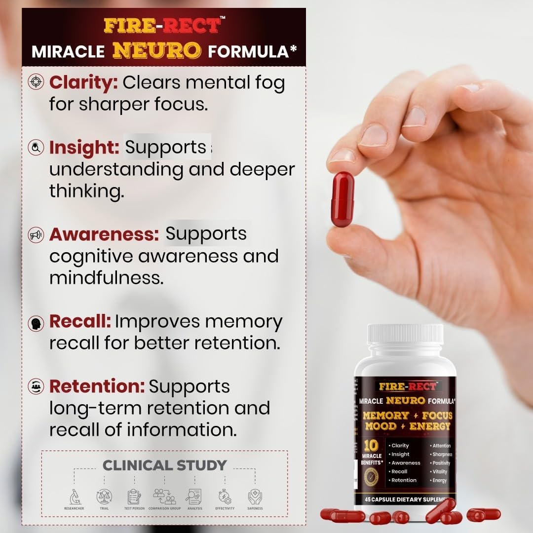 Advanced Nootropic Brain Supplement for Brain Fog, Memory, Focus, Mood, Motivation & Energy - Cognitive Clarity & Mental Clarity/Physical Booster w/Clinical-Grade Extracts w/Reserch - 45 Servings