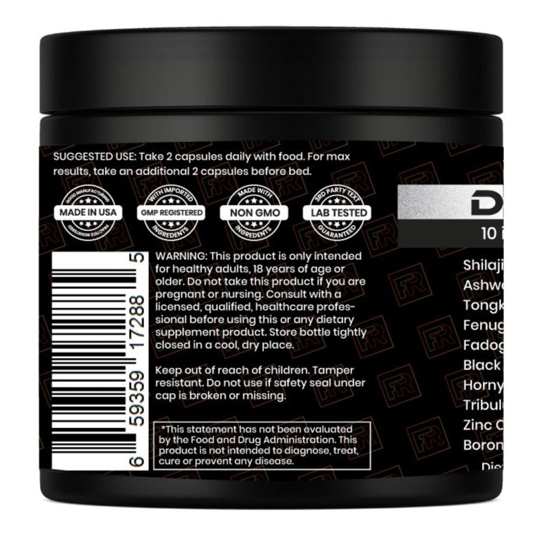 Dominate X 10 in 1 Masculinity Maximizer Supplement, Shilajit for Men, Tongkat Ali, Ashwaganda, Fenugreek Muscle Growth, Energy, Drive, Strength, Recovery 2 Month (Pack of 1)