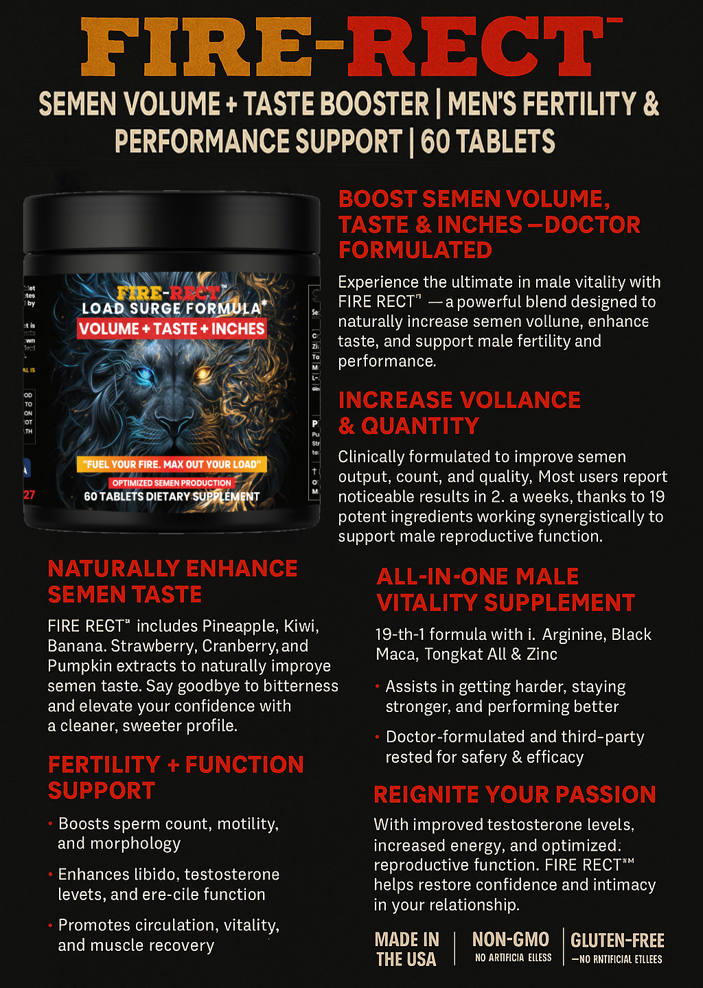 Load Surge Formula - Semen Volume/Taste Booster - Fertility - Volume + Inches - Ultimate Max Load Enhancer | Doctor-Formulated for Increased Semen Volume, Enhanced Taste, Added Inches & Peak Performance – 60 Tablets