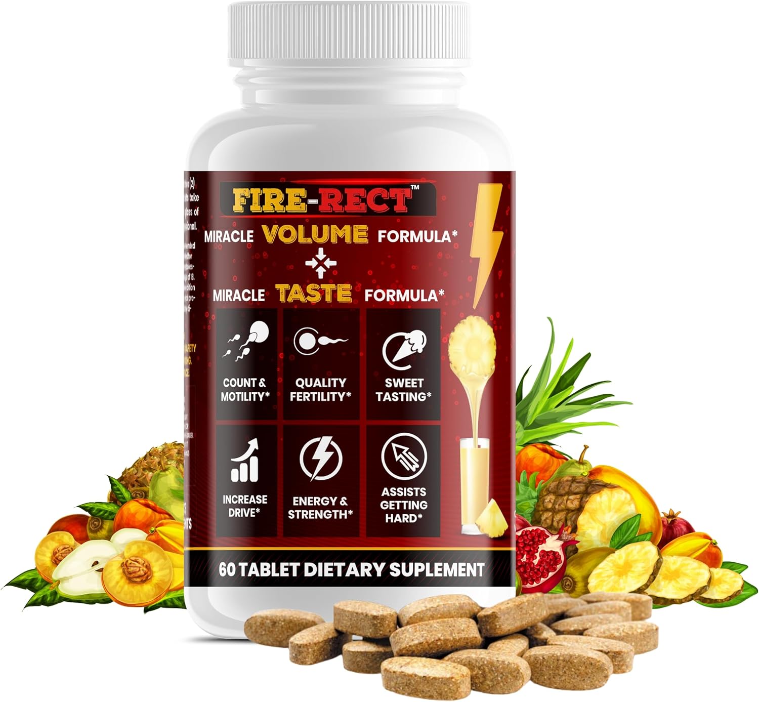 Miracle Volume & Taste Formula – Ultimate Max Load Enhancer | Doctor-Formulated for Increased Semen Volume, Enhanced Taste, Added Inches & Peak Performance – 60 Tablets