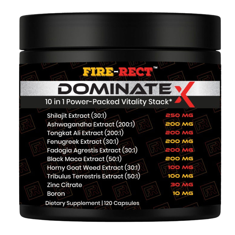 Dominate X 10 in 1 Masculinity Maximizer Supplement, Shilajit for Men, Tongkat Ali, Ashwaganda, Fenugreek Muscle Growth, Energy, Drive, Strength, Recovery 2 Month (Pack of 1)