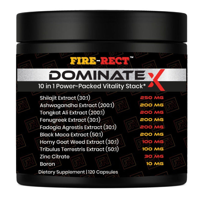 Dominate X 10 in 1 Masculinity Maximizer Supplement, Shilajit for Men, Tongkat Ali, Ashwaganda, Fenugreek Muscle Growth, Energy, Drive, Strength, Recovery 2 Month (Pack of 1)